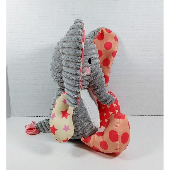 Wee Believers Plush Elephant Gray/white/pink Textured Lovey - Picture 2 of 4